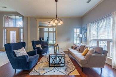 View of formal living into office.  So much light!