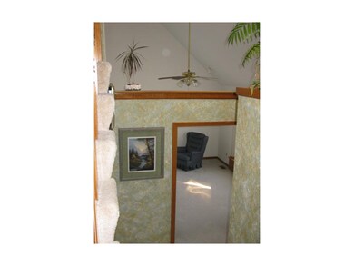 Looking from stairs to great room