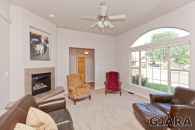 Gas Fireplace with tile surround.