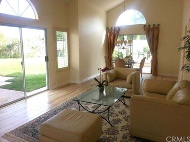 Living room with yard view