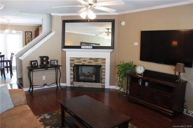 Gas fireplace and updated wood floors