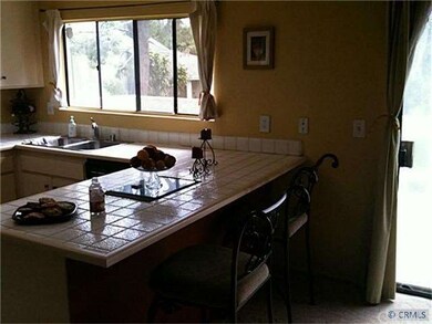 View of Bright Kitchen from Den with view of green