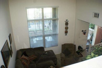 View from living room down to family room