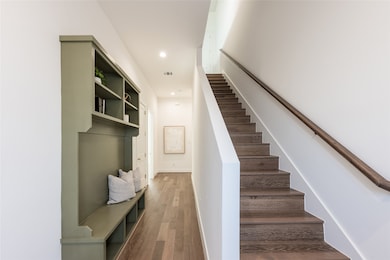 The entryway seamlessly blends style and practical