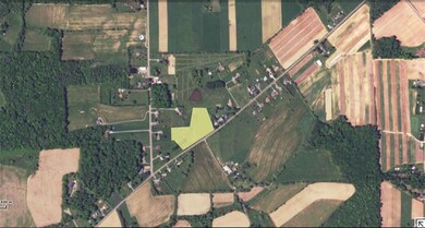 Aerial view showing the rural area. Lots of farmla
