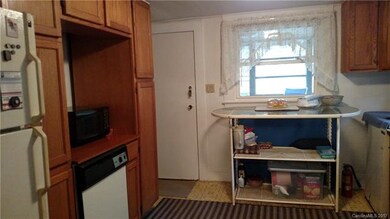 Refrigerator, dish washer, Back door from kitchen 