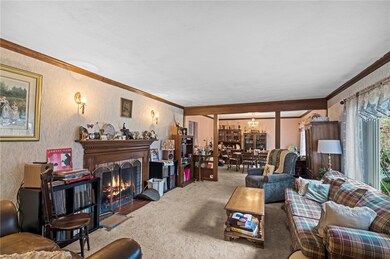 Living room and view of dining room