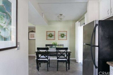 View from the kitchen to the separate dining area