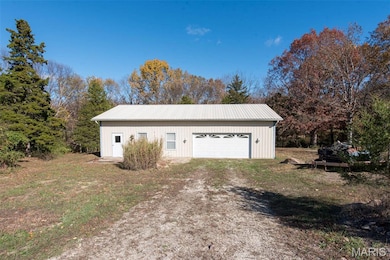 View of detached garage