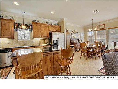 Open plan with eat-in kitchen and separate dining 