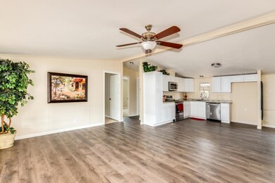 Family room and kitchen