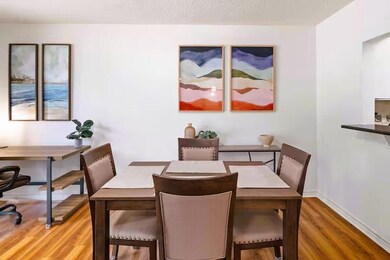 Dining space with wood finished floors