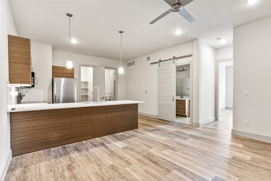 View of kitchen upon entering
