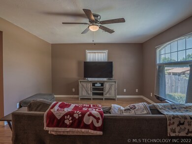 A newly installed ceiling fan keeps the temperatur