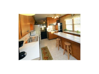 Sunny kitchen with stainless steel sinks, a double