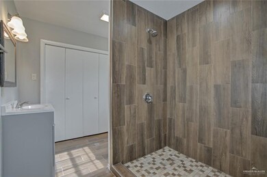 New bathroom with closet space for washer and dryer 
