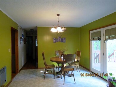 Dining area with French doors leading out to the d
