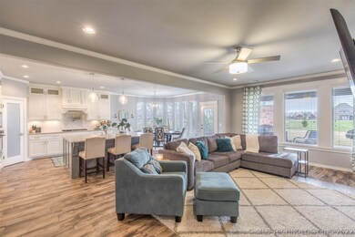 Living room, looking into kitchen