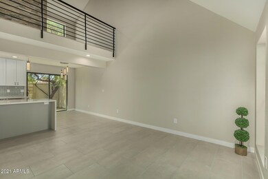 Great room with tile floors