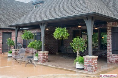 This massive entertainment  patio includes scored,