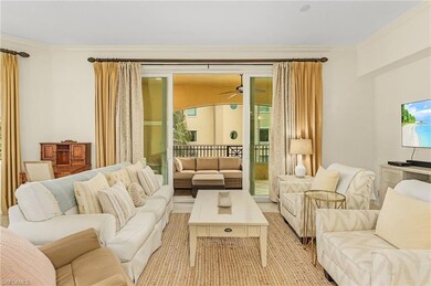 Expansive Living room with crown molding and plent
