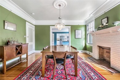 Dining room w/decorative fireplace and sight lines