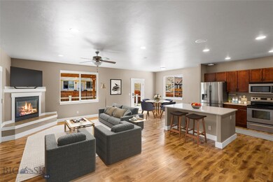 Living/kitchen virtually staged