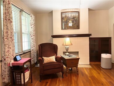 Decorative fireplace.