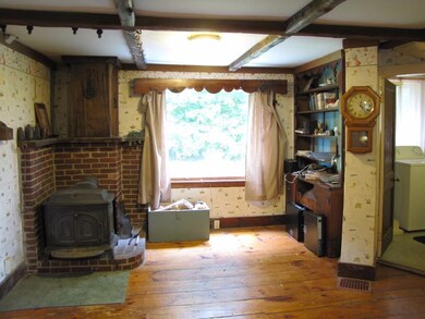 Dining area with wood stove