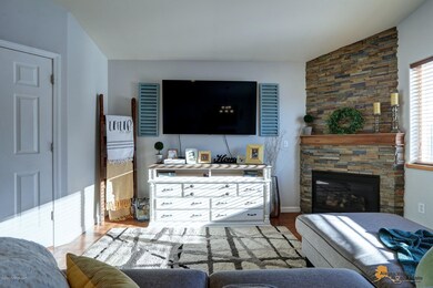 Rock fireplace