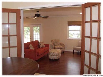 French doors from the dining room lead to a second