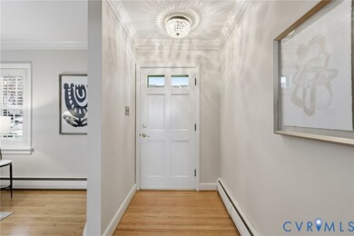 Foyer with crystal chandelier