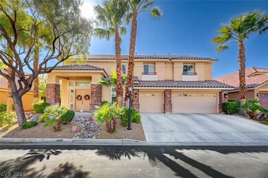 Majestic view of the front of home with abundant p