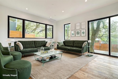 Living room featuring light wood finished floors 