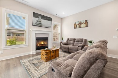 Cozy living room with gas log fireplace