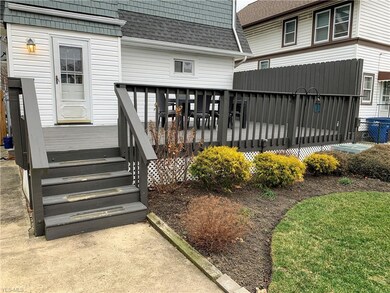 A large deck is accessible from the kitchen and is the perfect spot to entertain