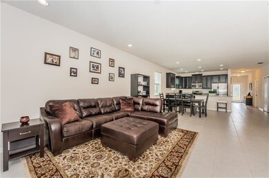 Open floor plan from great room through to kitchen