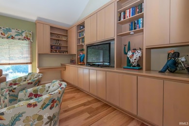 The built-in bookcases and shelves are a nice touch for displaying your favorite pieces or books.