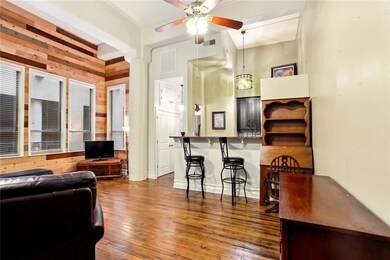 Plenty of room for a small table and hutch. The ki