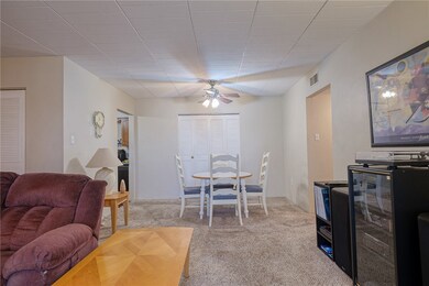 Ceiling fan over the dining area