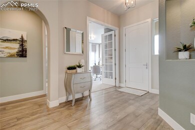 Foyer with light wood-type flooring