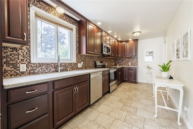 Great space in this Kitchen featuring Corian count