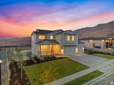 Early evening view with mountains.