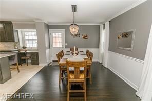 Formal dining room open to kitchen; great for ente