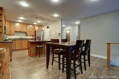 Open kitchen and dining. . .