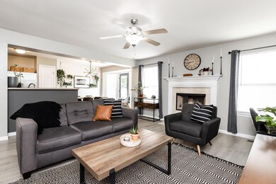 Living Rm with wood burning fireplace