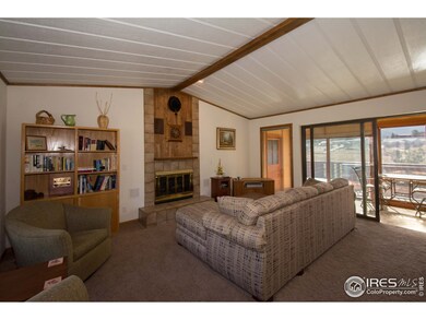 Living room with vaulted ceilings