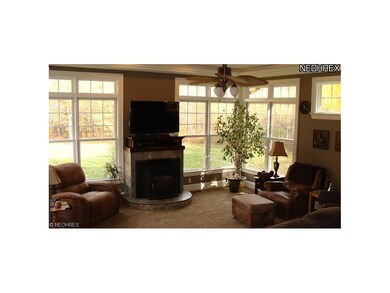 Lots of windows in the great room with fireplace, 