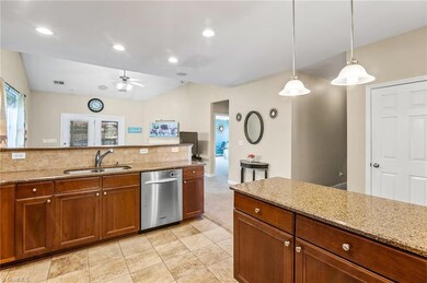Kitchen open to living room