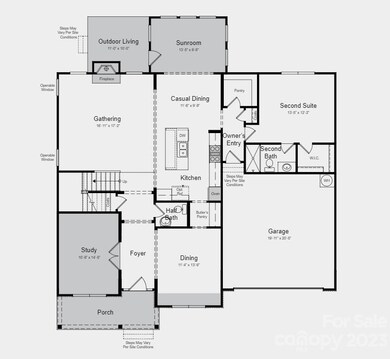 Structural options include: tray ceiling, gourmet kitchen, fireplace, study, sunroom, second suite upstairs, laundry sink, door from owner's closet to laundry, and ledge at owner's shower.
